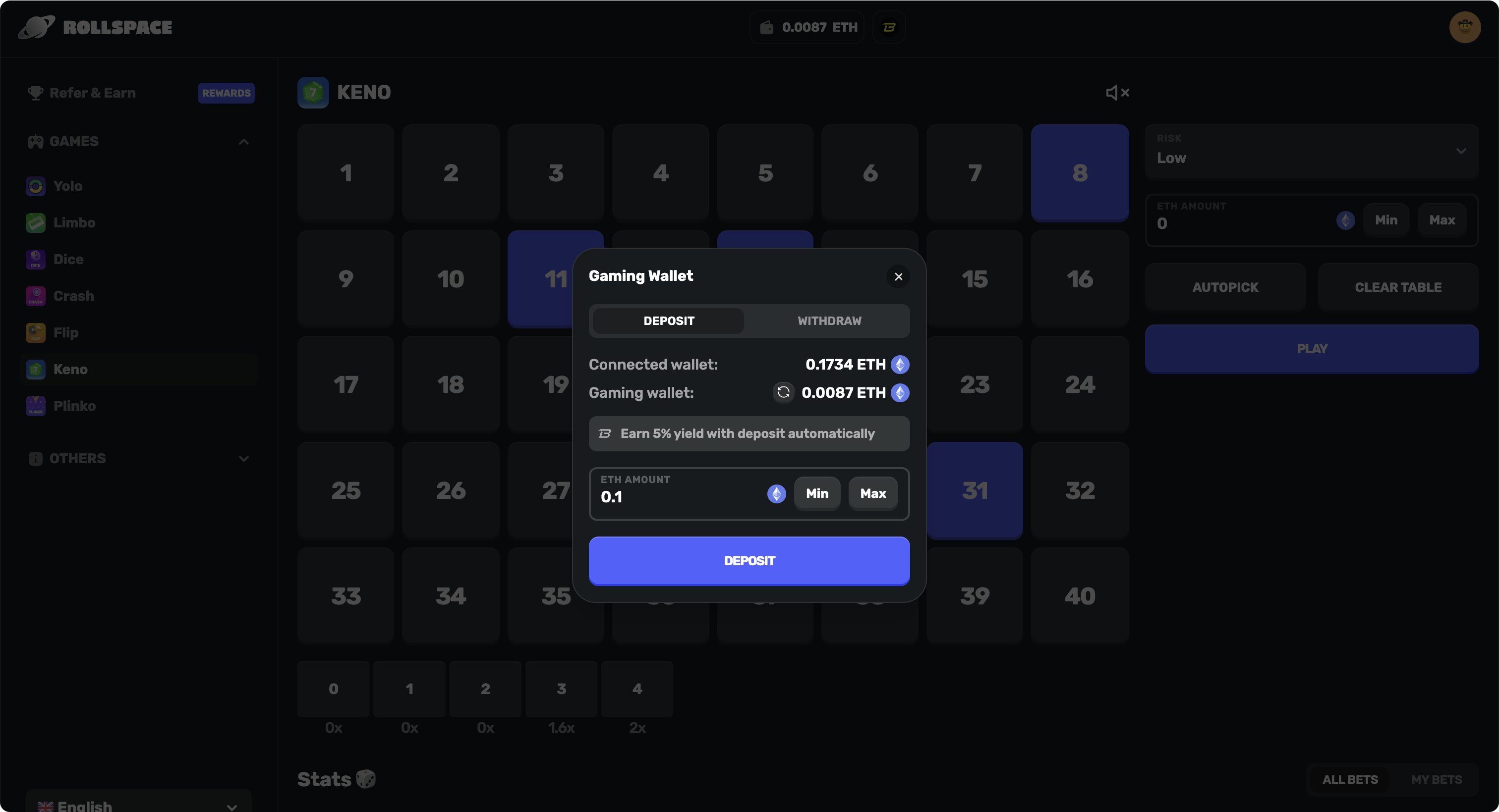 Deposit Gaming Balance